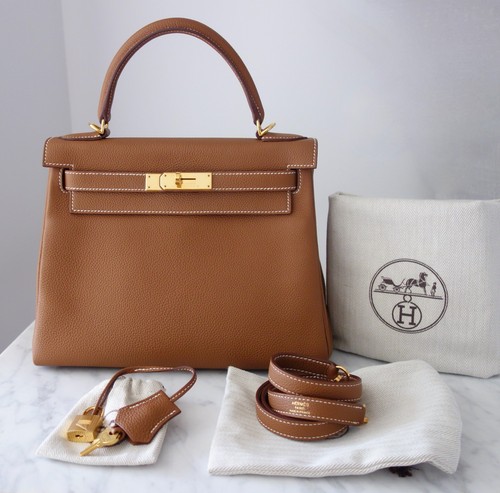 Sac hermes kelly gold bag - hermes, (bag